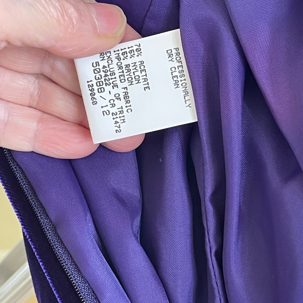 Vintage JESSICA MCCLINTOCK PURPLE DRESS - Picture 12 of 16